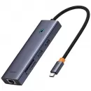 UltraJoy 7-in-1 USB-C la HDMI4K  2xUSB 3.0 1xRJ45 100W  Gri
