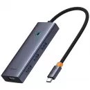 UltraJoy 6-in-1 USB-C la HDMI4K@60Hz 4xUSB 3.0 1xPD 100W Gri