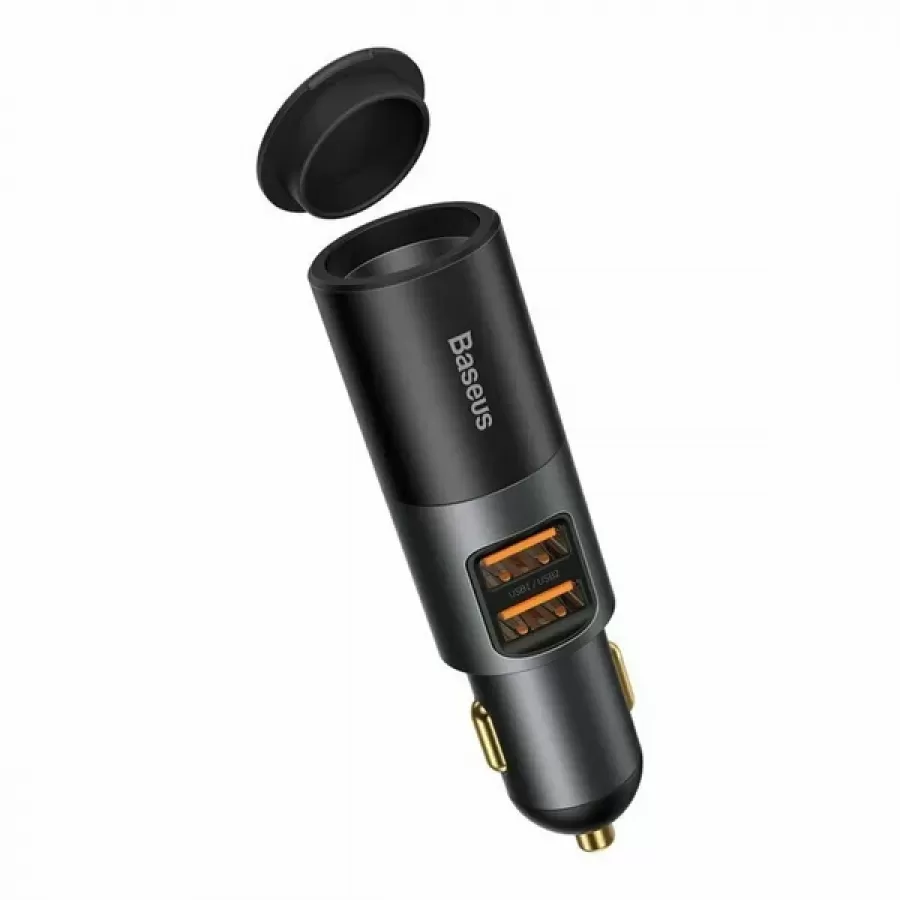 Incarcator Auto Baseus Share Together 2xUSB cu Port de Expansiune pentru Bricheta 120W Quick Charge Negru