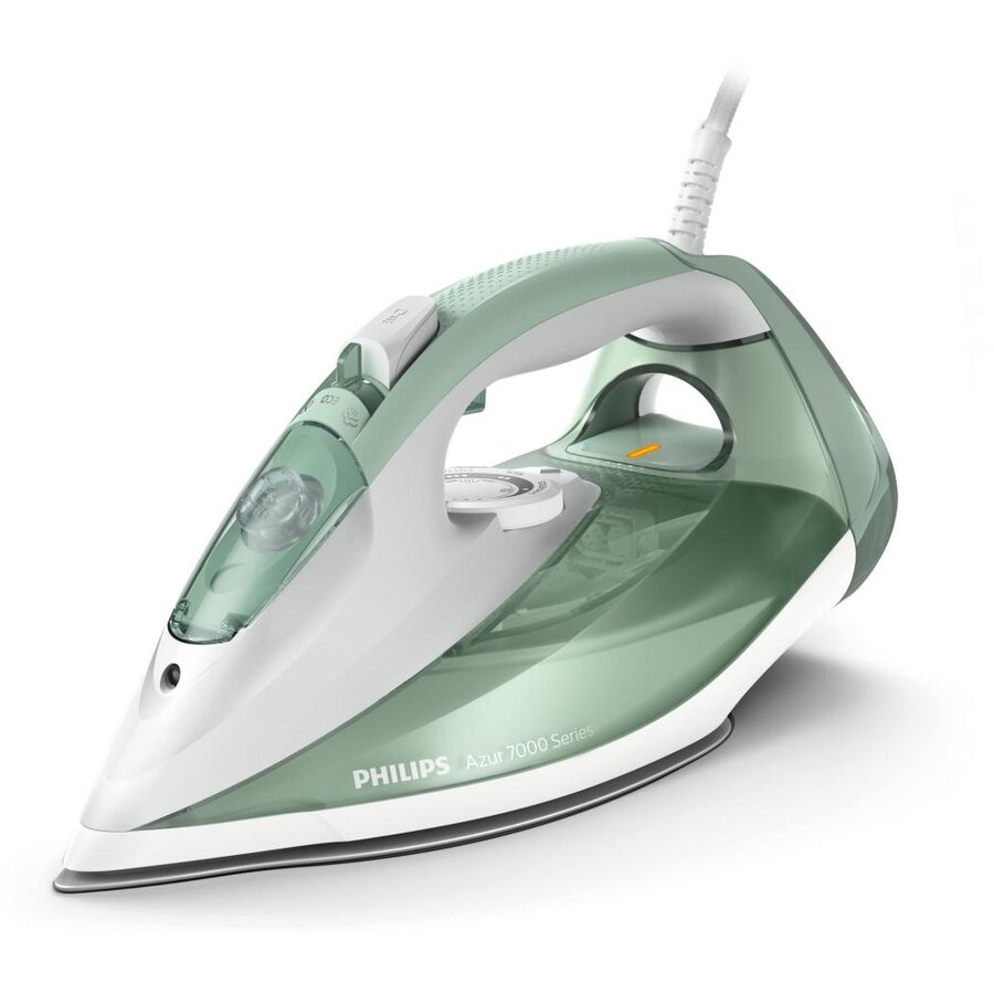 Fier De Călcat Philips Azur DST7012/70 2600W Debit Abur 45g/min Talpa SteamGlide Plus Rezervor 300ml Curățare Automata Verde/Gri