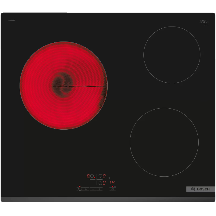 Plita Incorporabila PKM631BB2E Vitroceramica 3 Zone Gatit TouchSelect ReStart Temporizator HighSpeed Negru