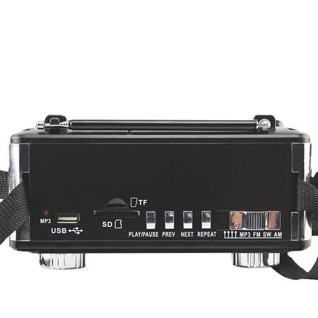 Radio Fm Portabil WAXIBA 3 Benzi Radio Am/Fm/Sw Slot Usb/Sd Mp3 Lanterna Negru