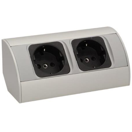 Priza Schuko Orno OR-AE-1303/G(GS) Dublă 230V 3680W Cablu 0.5M Gri — imaginea 2