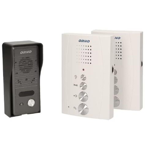Interfon ELUVIO INTERCOM OR-DOM-RE-920/W 2 Receptoare Control Automat al Portilor Ultra-slim Alb/Gri