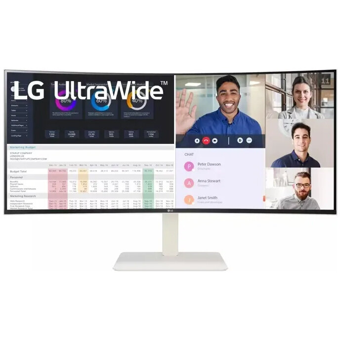 Monitor LED Curbat Ultrawide 38WR85QC-W 37.5 inch UWQHD+ IPS 1ms 144Hz White