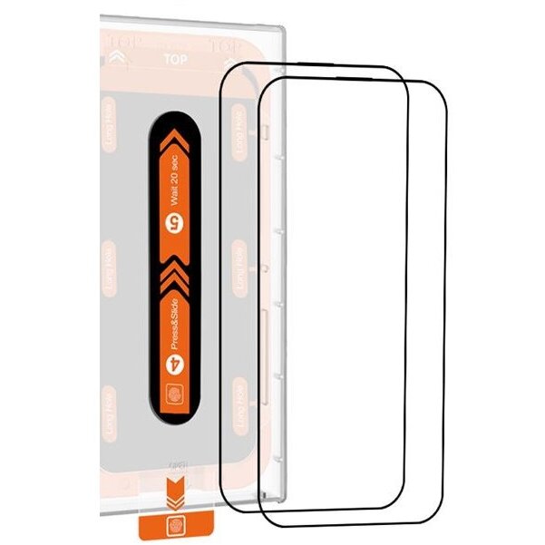 Folie protectie Orange Screen Guard compatibil cu iPhone 15 Pro Max Black