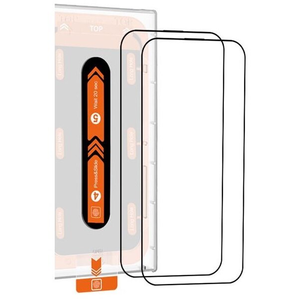 Folie protectie Orange Screen Guard compatibil cu iPhone 15 Black