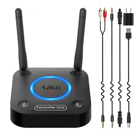 Transmitator Bluetooth Pentru Tv 1Mii 5.2 Dual Link Optic/Coaxial Aptx HD Aptx-LL Negru