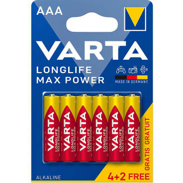 Baterie Alcalina Varta Longlife Max Power 4703 AAA / LR3 Set 6xBuc