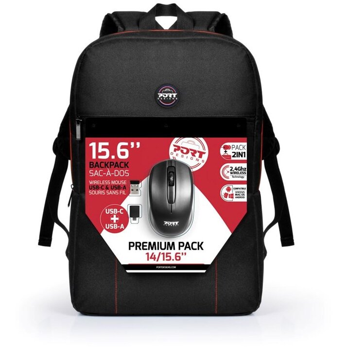 Rucsac Notebook Premium 14/15.6inch + Wireless Mouse Negru