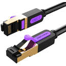 ICDBF Ethernet Cat. 7, mufat 2xRJ45, SFTP, 10Gbps, lungime 1m, Negru