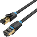 IKABH Ethernet Cat. 8, mufat 2xRJ45, SFTP, 40Gbps, lungime 2m, Negru