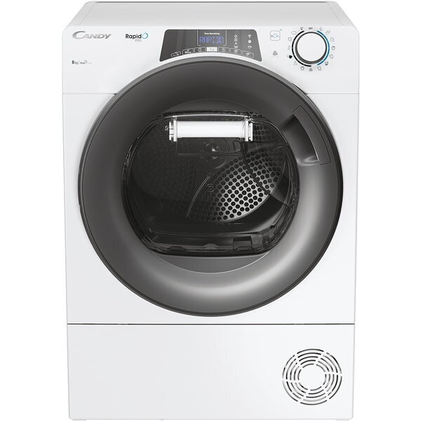 Uscator De Rufe RapidO Pro Pompa De Caldura 8Kg 14 Programe Clasa E WiFi Easy Case Dry Senzor Kilo Detector Alb