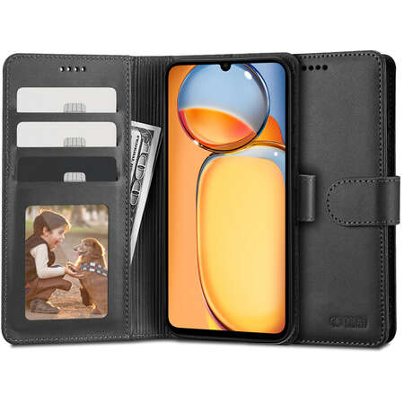 Husa TECH-PROTECT Wallet Neagra pentru Xiaomi Poco C65 / Redmi 13C