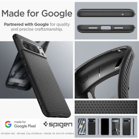 Husa Spigen Liquid Air Matte Neagra ACS06311 pentru Google Pixel 8 Pro