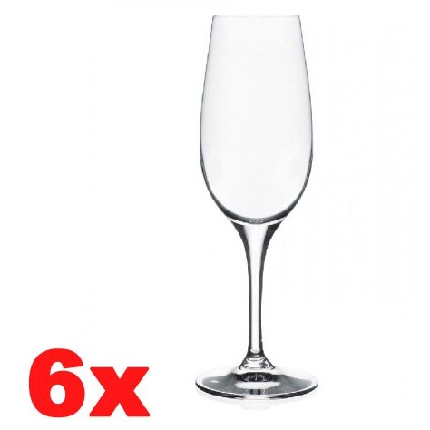 Set 6 Pahare Sampanie Cu Picior Daily Rcr 18Cl Sticla Cristalina Luxion
