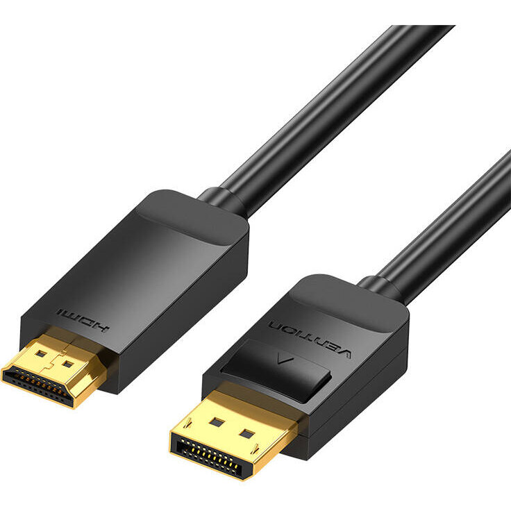 Cablu de date HAGBH, DisplayPort 1.2 tata - HDMI 1.4 tata, 4K, 30Hz, 2m, Negru