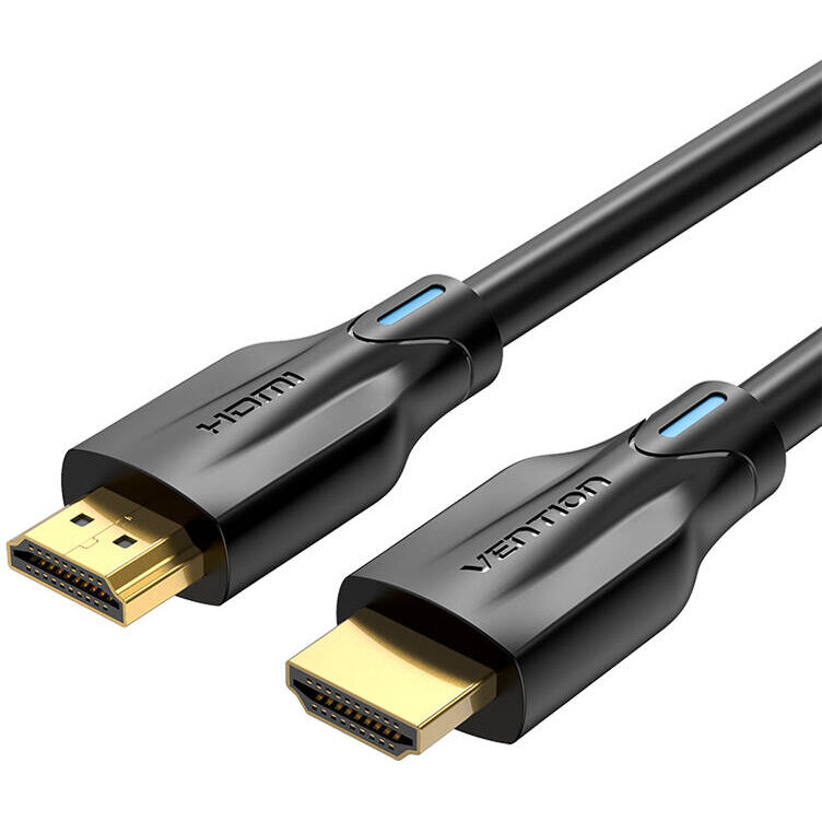 Cablu de date AANBF, HDMI 2.1 tata - HDMI 2.1 tata, 8K, 60Hz, 48Gbps, 3D, HDR, 1m, Negru