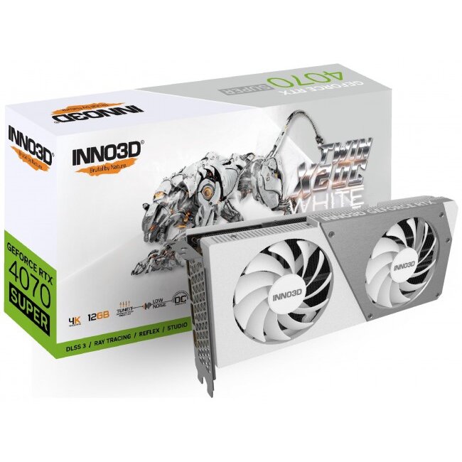 Placa Video Inno3D GeForce RTX 4070 SUPER Twin X2 OC White 12GB   192bit