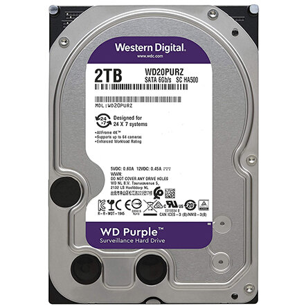 HDD 2TB SATA3 64MB PURPLE SUVEILLANCE WESTERN DIGITAL