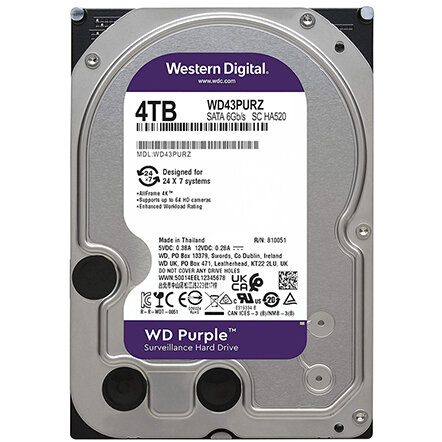 HDD 4TB SATA3 256MB PURPLE WESTERN DIGITAL