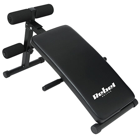 Bancă Antrenament Rebel ACTIVE Inclinata Piele Sintetică Oțel Max 120kg Negru