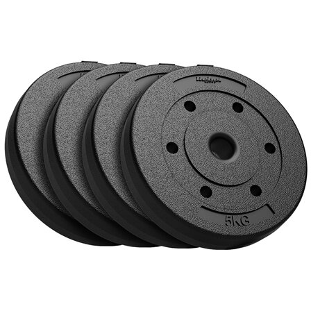 Disc Greutate Rebel ACTIVE Compozit Set 4 x 5kg PVC Negru