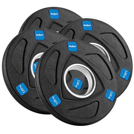 Disc Greutate Rebel AC Fonta Cauciucată Set 4 x 1.25kg Negru