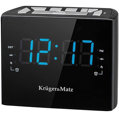 Radio FM KM0821 cu Ceas si Alarma Negru