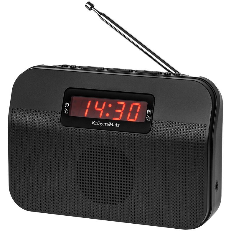 Radio Portabil Cu Alarma AM FM Negru