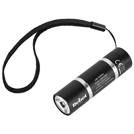 Lanterna Rebel 1W ALUMINIU Flux Luminos 70lm Negru