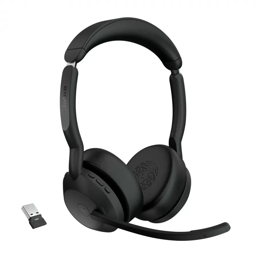 Căști Wireless cu Microfon Jabra Evolve2 55 Link380a MS Stereo Negru