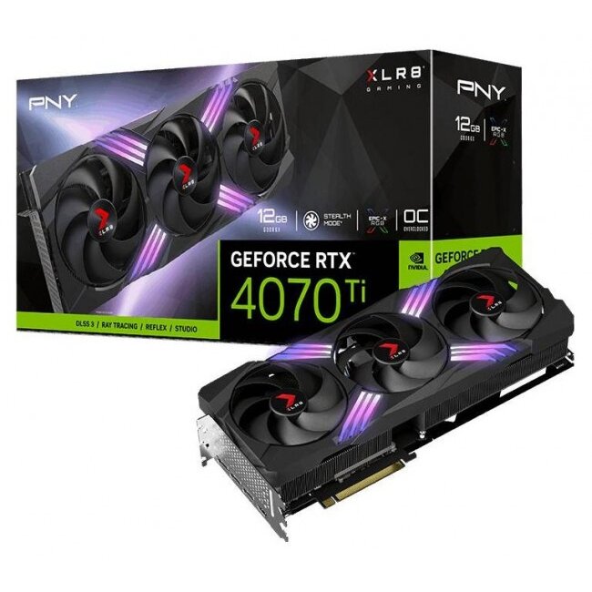 Placa Video GeForce RTX 4070Ti SUPER XLR8 Gaming VERTO™ EPIC-X RGB™ Triple Fan OC 16GB GDDR6X DLSS 3