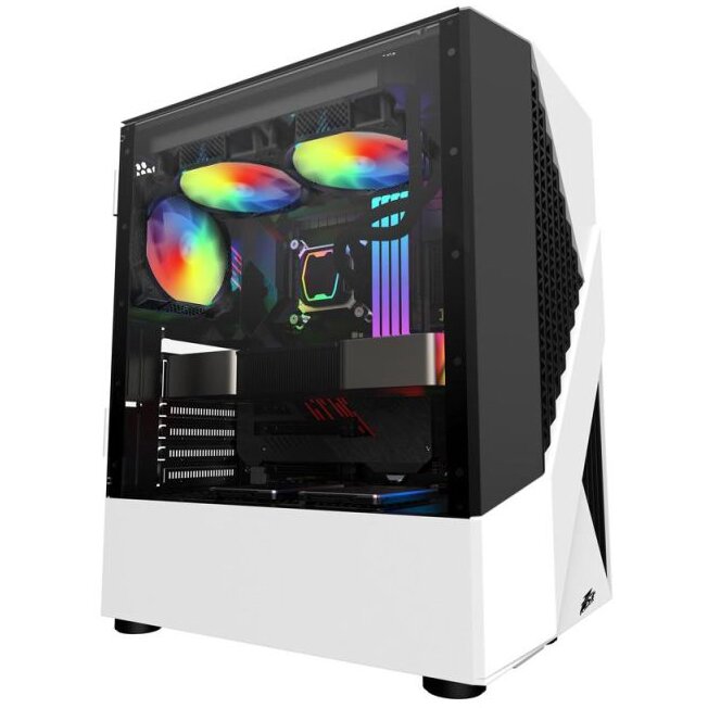 Carcasa Gaming F3-A-4F1-WH Form Factor ATX/M-ATX Alb