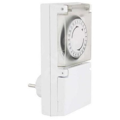 Priza Programabila Mecanic de Exterior 24H/30MIn 3500W Alb