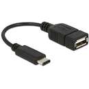 Adapter - USB A - USB C - 15cm - black
