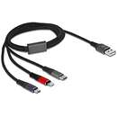 USB 3in1 Lightn. mUSB / USB-C 1m - 87277 3-colored