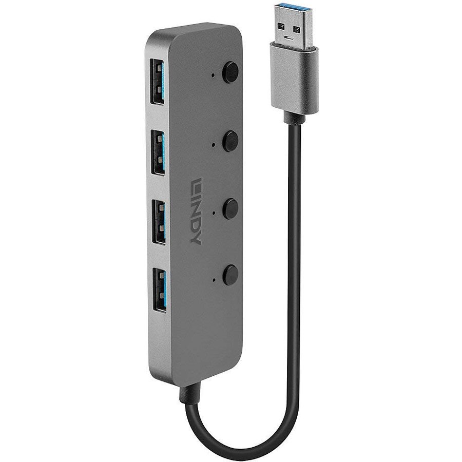 Hub USB 4 port USB 3.0 hub with on/off switches, USB hub