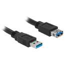 USB 3.2 Gen 1 extension cable, USB-A male > USB-A female (black, 2 meters, SuperSpeed)