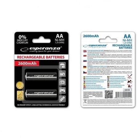 Set 2 Acumulatori Reincarcabili EZA105 2600MAH AA / R6 Negru