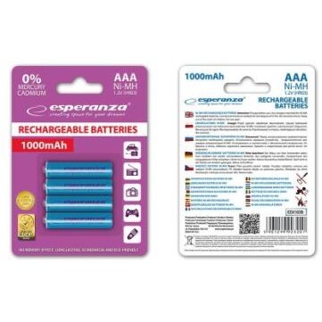 Set 4 Acumulatori Reincarcabili 1000MAH AAA / R3 Albastru