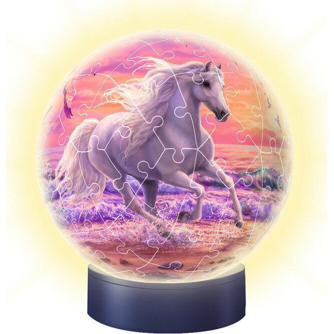 Jucarie 3D puzzle night light horses a beach -  118434