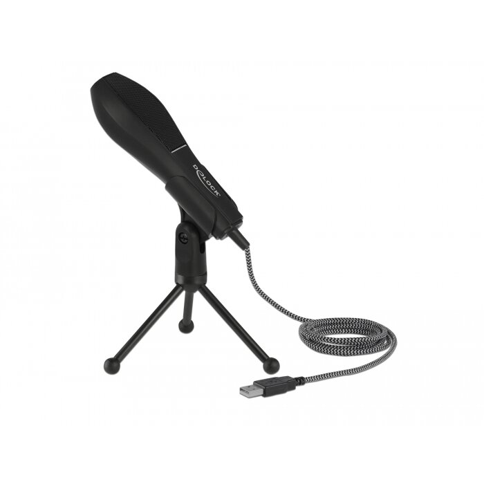 Microfon USB condenser microphone with table stand (black)