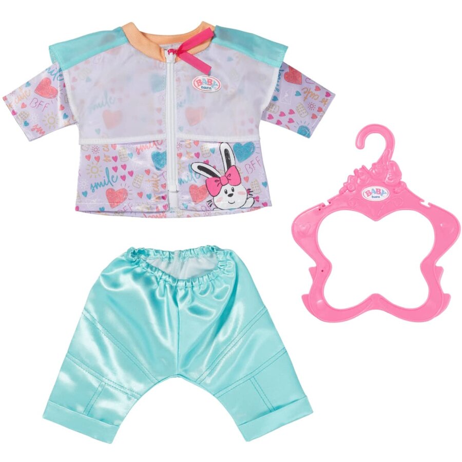 ZAPF Creation BABY born® leisure suit Aqua 43cm, doll accessories (jacket and trousers, including cl