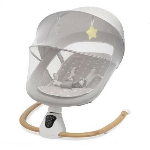 Balansoar pentru Bebeluși New Baby Smart până la 9KG Include Cronometru și Detector de Mișcare 5 Viteze de Legănare Sunete și Melodii cu 2 Jucării 0 Luni+ Gri