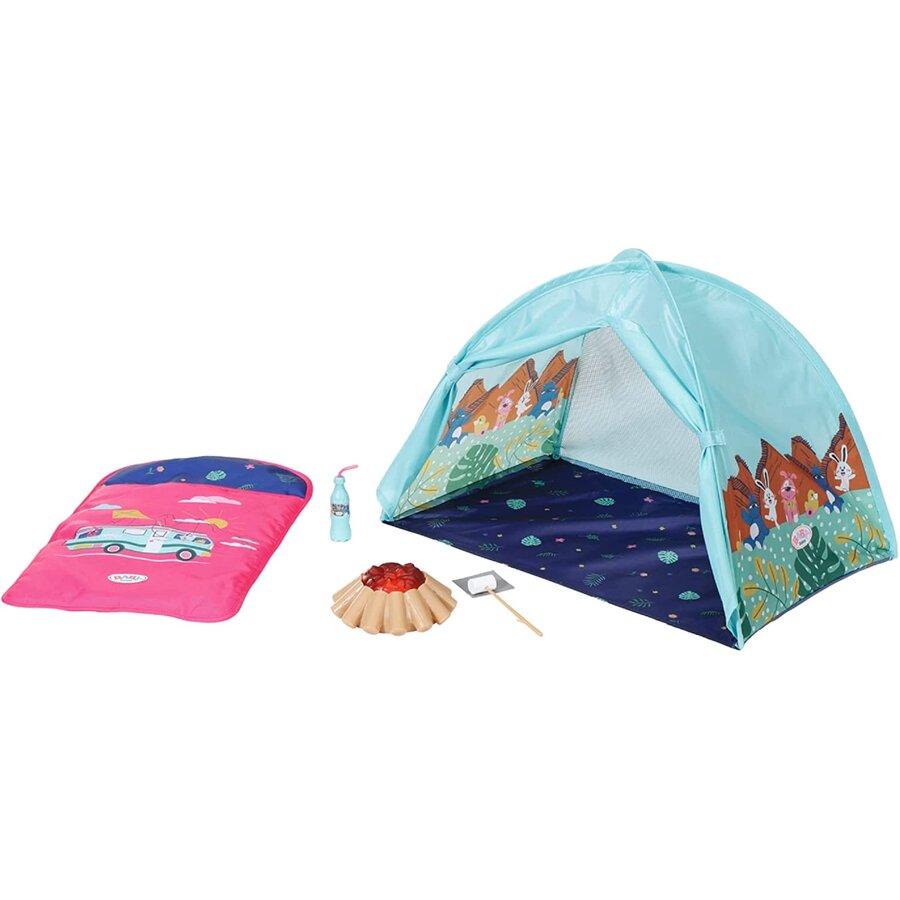 ZAPF Creation BABY born Weekend Camping Set, doll accessories (tent, sleeping bag, campfire, marshma