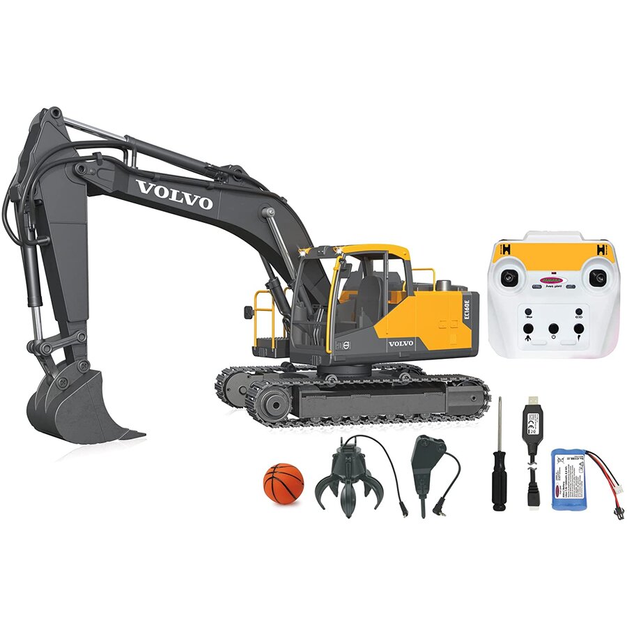 Jucarie Excavator Volvo EC160E Metal, play figure (yellow/dark grey, 1:16)