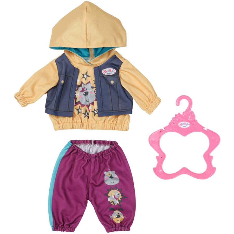 ZAPF Creation BABY born outfit with hoody 43cm, doll accessories (including clothes hanger)