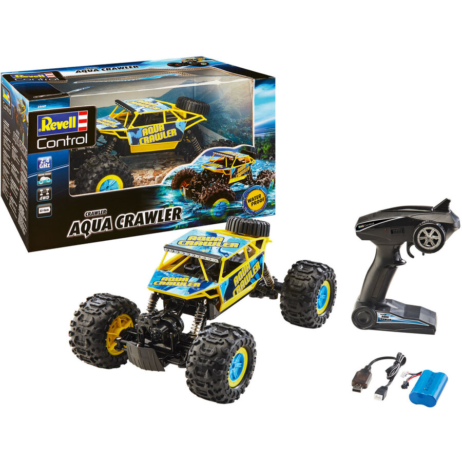 Jucarie Crawler AQUA CRAWLER, toy wehicle (yellow/blue, 1:12)
