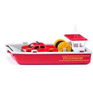 Jucarie SUPER fire brigade work boat, toy vehicle (red/grey)